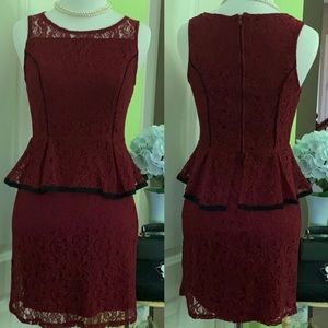Casual Couture Dress Medium Burgundy